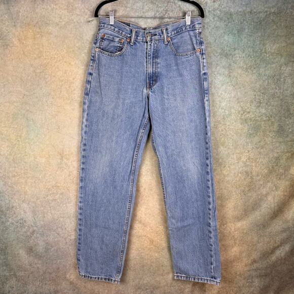 VTG Y2K Levis 550 Denim Jeans Sz 33x34 Blue Straight Leg Regular Fit Medium Wash - Picture 2 of 10